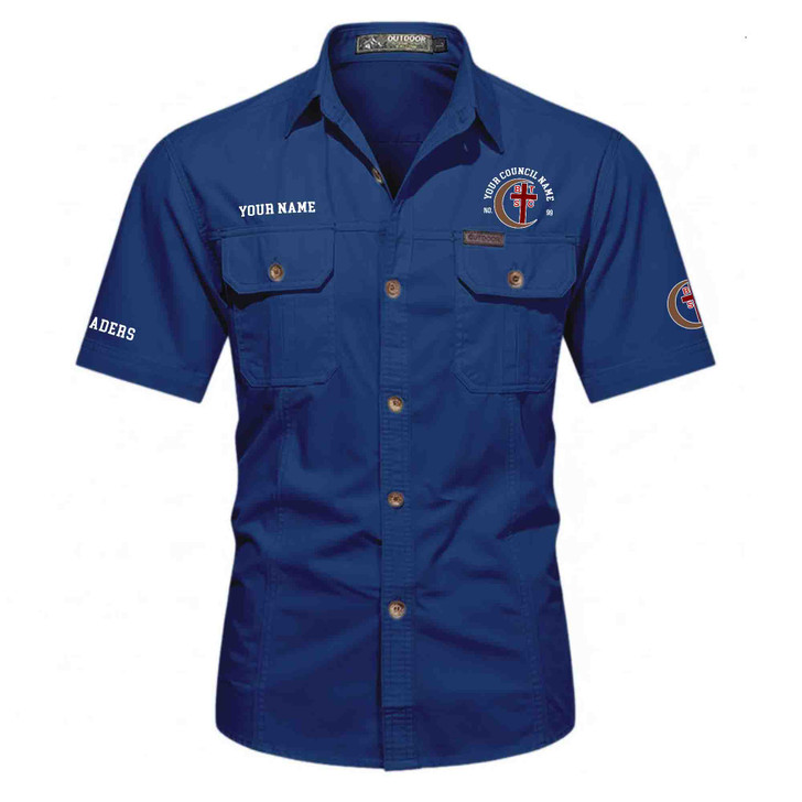 Customized Name and Number Council Of Crusaders Red Cross Workwear Short Sleeve Shirt M-5XL