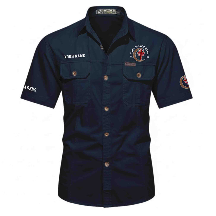 Customized Name and Number Council Of Crusaders Red Cross Workwear Short Sleeve Shirt M-5XL