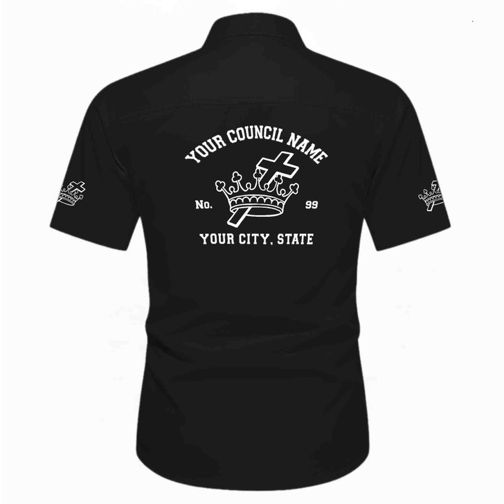 Customized Name, Council and Number Lady Knights Templar Workwear Short Sleeve Shirt M-5XL