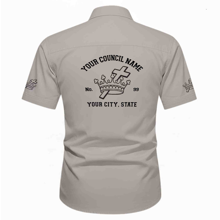Customized Name, Council and Number Lady Knights Templar Workwear Short Sleeve Shirt M-5XL