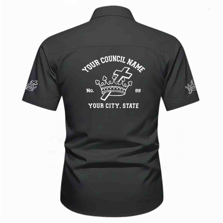 Customized Name, Council and Number Lady Knights Templar Workwear Short Sleeve Shirt M-5XL