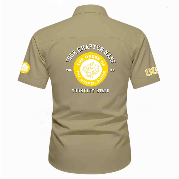 Customized Name, Chapter and Number Order of Golden Circle OGC Workwear Short Sleeve Shirt M-5XL
