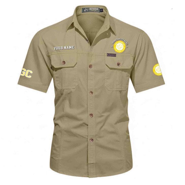 Customized Name, Chapter and Number Order of Golden Circle OGC Workwear Short Sleeve Shirt M-5XL