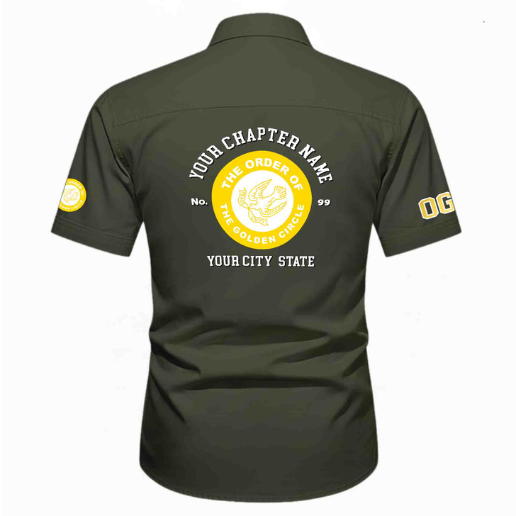 Customized Name, Chapter and Number Order of Golden Circle OGC Workwear Short Sleeve Shirt M-5XL