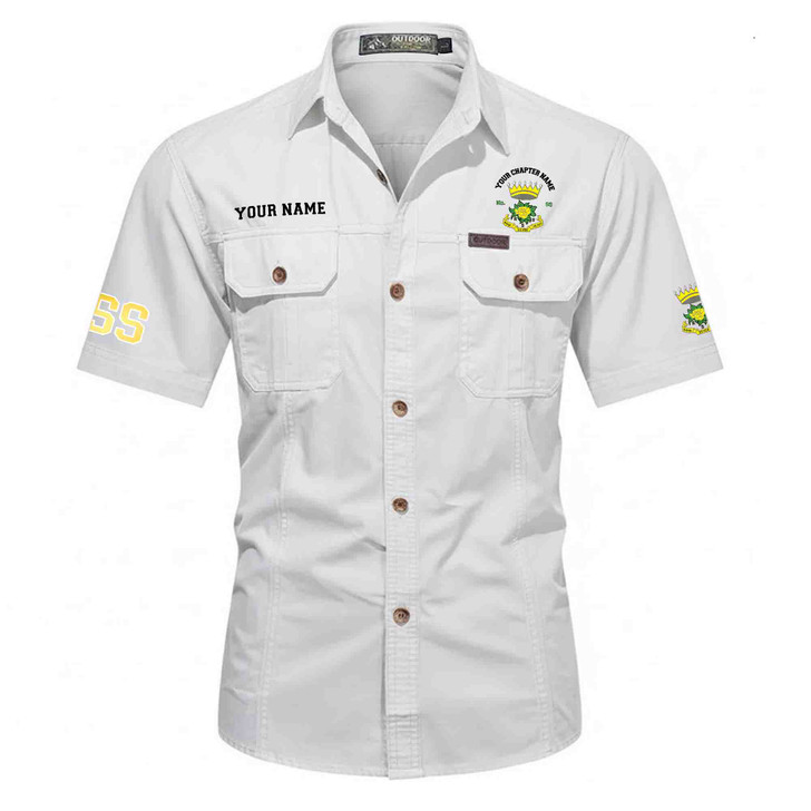 Customized Name, Chapter and Number RSS Rose of Seven Seals Workwear Short Sleeve Shirt M-5XL