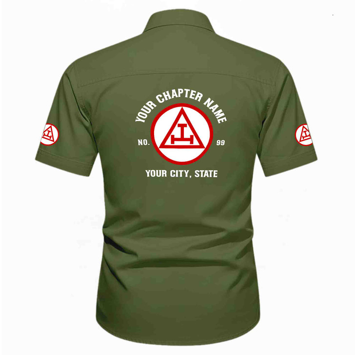 Customized Name, Chapter and Number York Rite Royal Arch Masonry Workwear Short Sleeve Shirt M-5XL