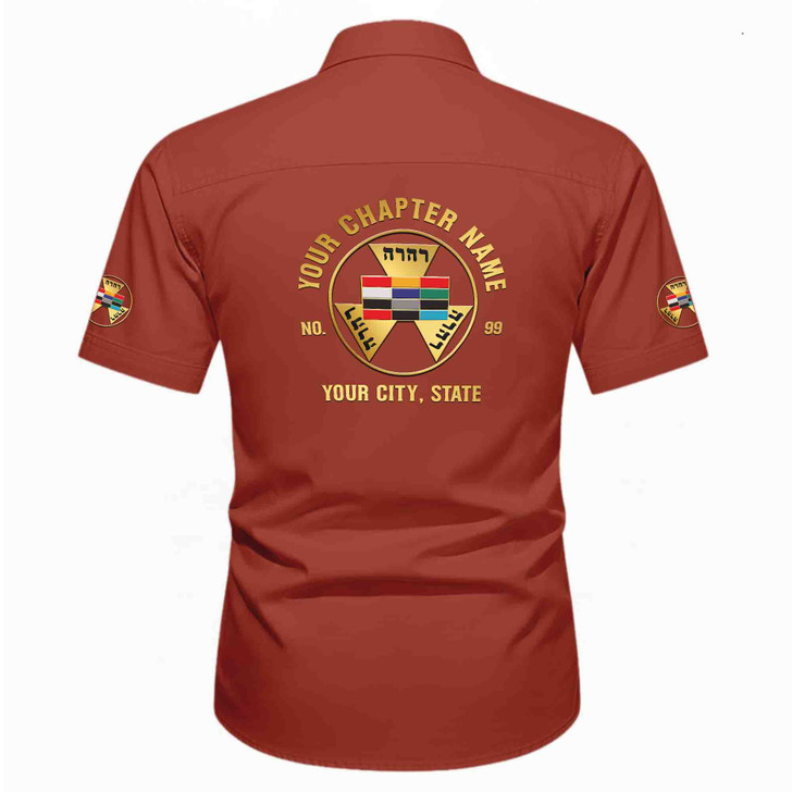 Customized Name, Chapter and Number Past High Priest Workwear Short Sleeve Shirt M-5XL
