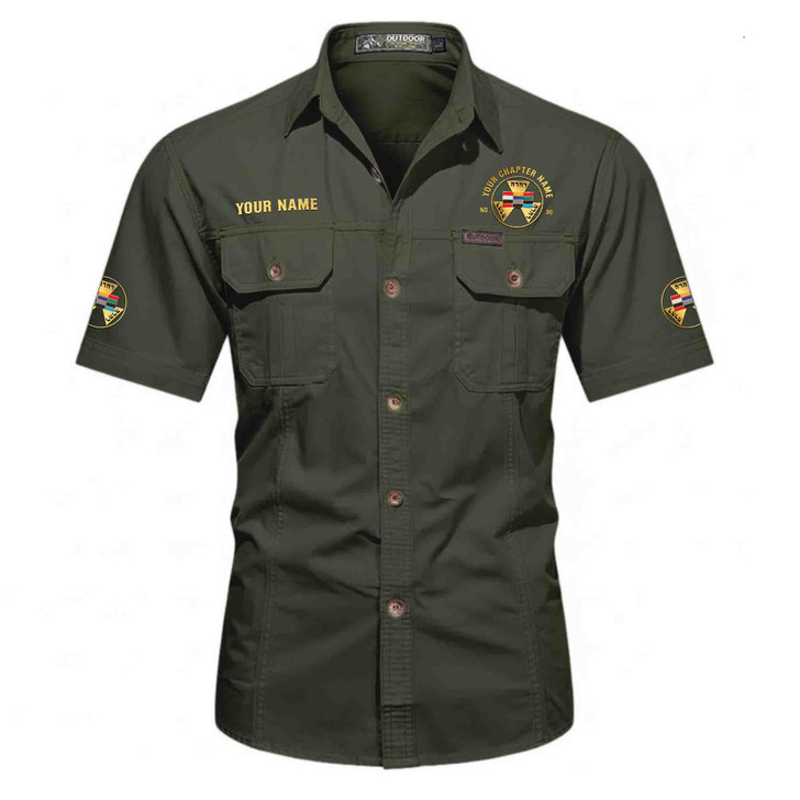 Customized Name, Chapter and Number Past High Priest Workwear Short Sleeve Shirt M-5XL