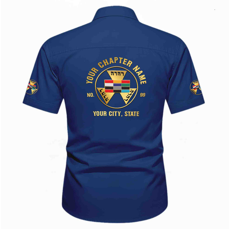 Customized Name, Chapter and Number Past High Priest Workwear Short Sleeve Shirt M-5XL