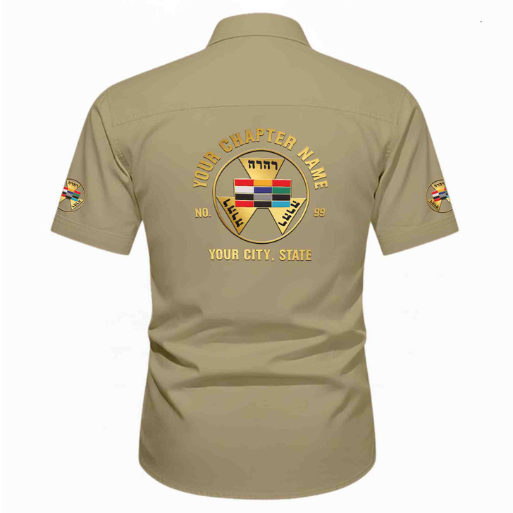 Customized Name, Chapter and Number Past High Priest Workwear Short Sleeve Shirt M-5XL