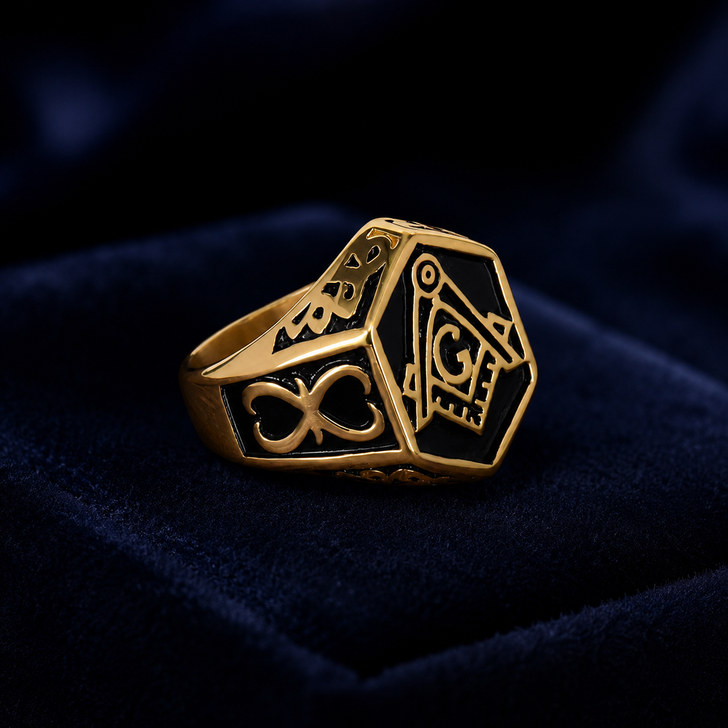 Masonic Freemason Master Mason Stainless Titanium Ring for Men
