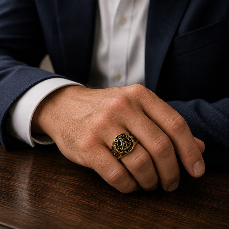 Past Master Freemasonic Masonry Retro Stainless Steel Ring