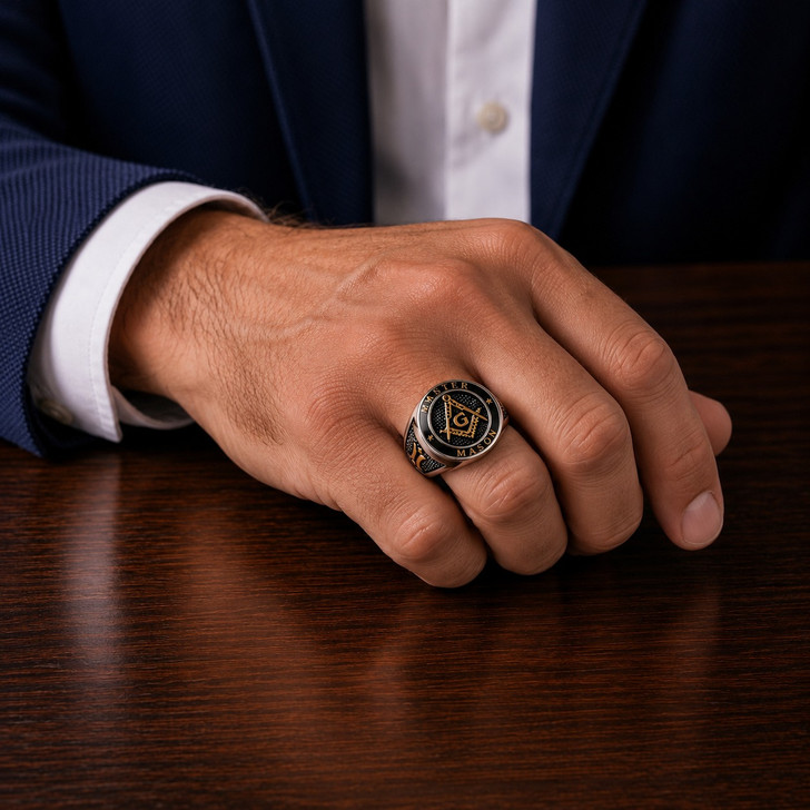 Master Mason Freemason Signet Stainless Steel Masonic Ring