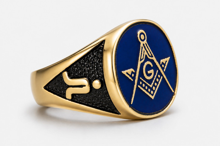 Brotherhood Freemason Master Mason Emblem Stainless Titan Ring