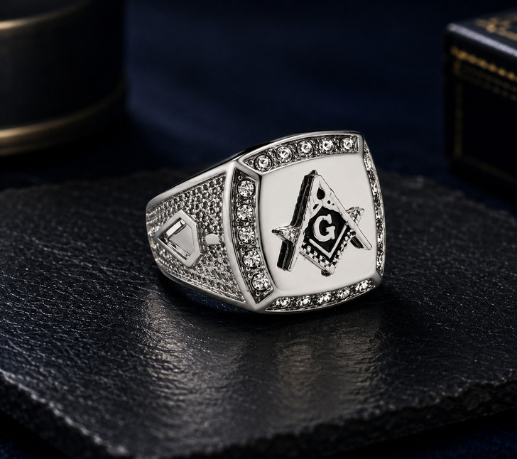 Masonic Master Mason Stainless Signet Ring Freemason