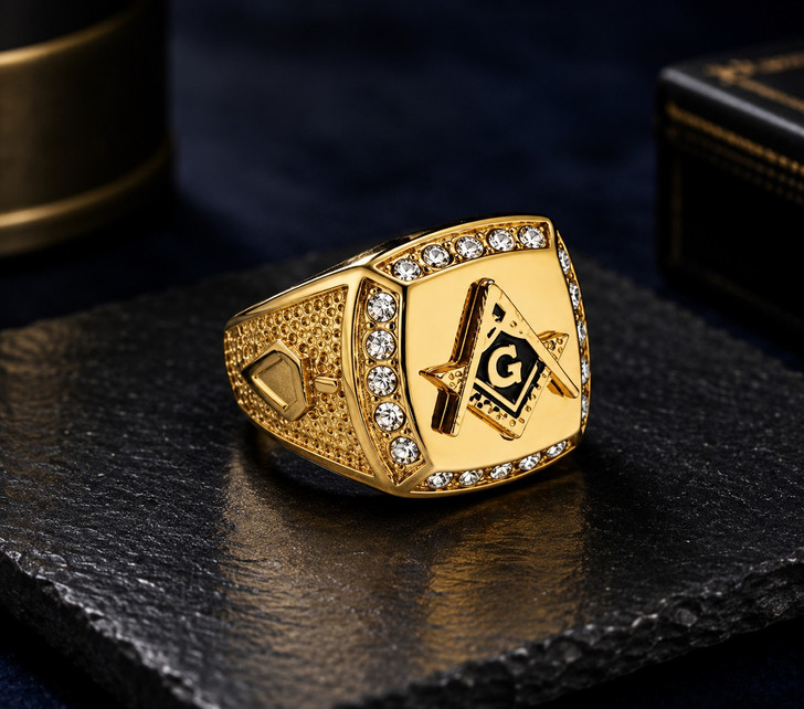 Masonic Master Mason Stainless Signet Ring Freemason