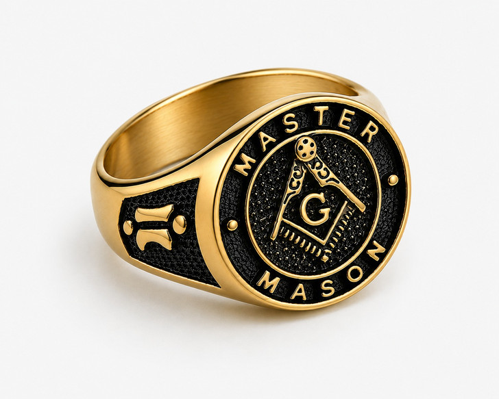 Master Mason Brotherhood Freemason Signet Stainless Ring