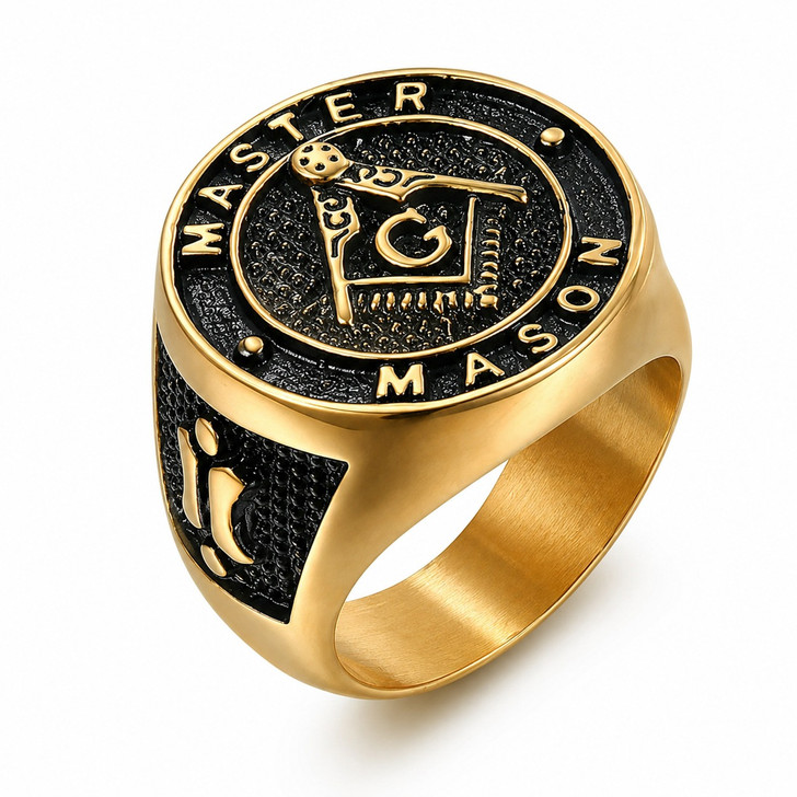 Master Mason Brotherhood Freemason Signet Stainless Ring