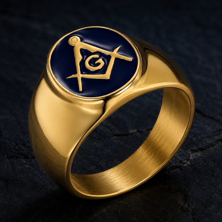Master Mason Brotherhood Masonic Stainless Signet Ring