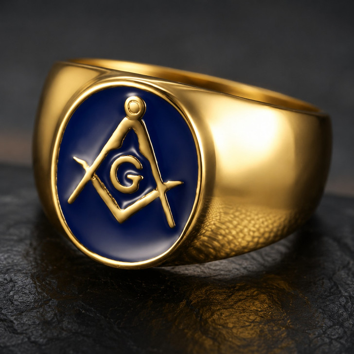 Master Mason Brotherhood Masonic Stainless Signet Ring