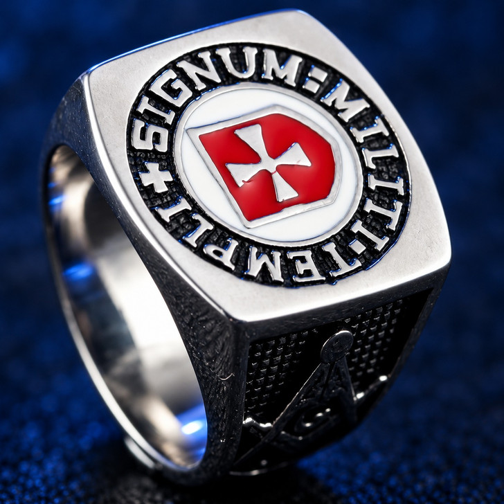 Knights Templar Signum Militi Templi Stainless Ring