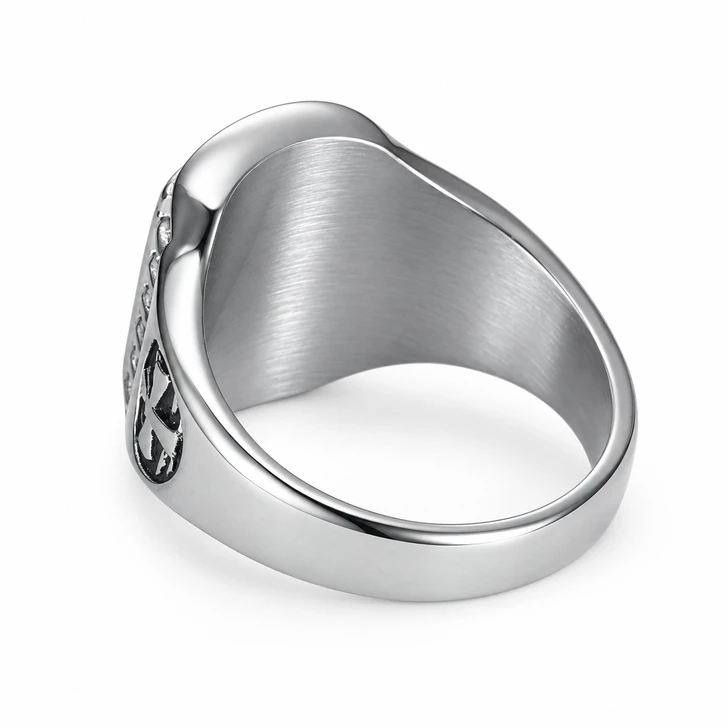 Knights Templar Crusader Cross Shield Stainless Steel Ring