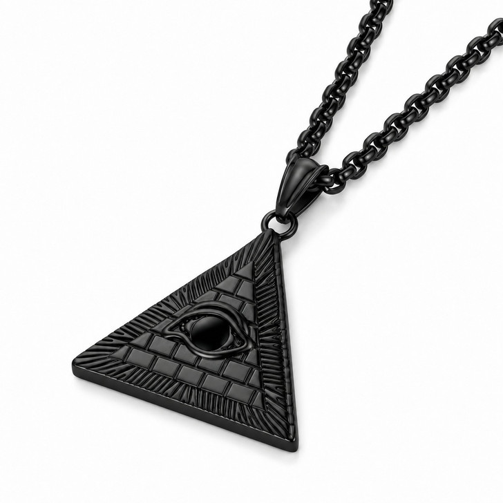 Masonic Eye of Providence Pyramid Pendant Necklace