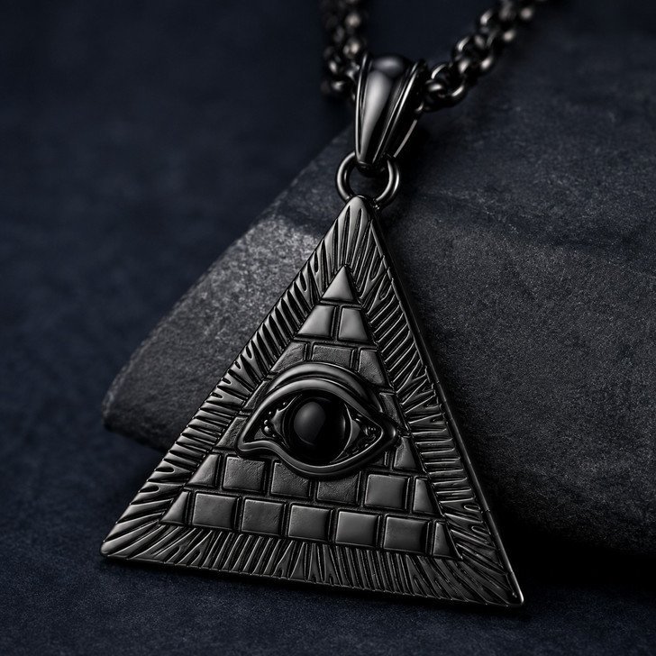 Masonic Eye of Providence Pyramid Pendant Necklace