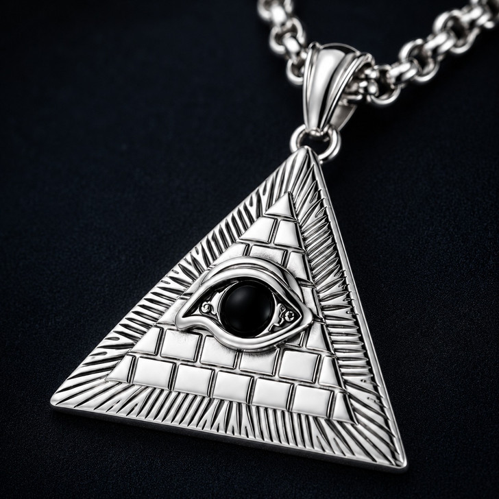 Masonic Eye of Providence Pyramid Pendant Necklace