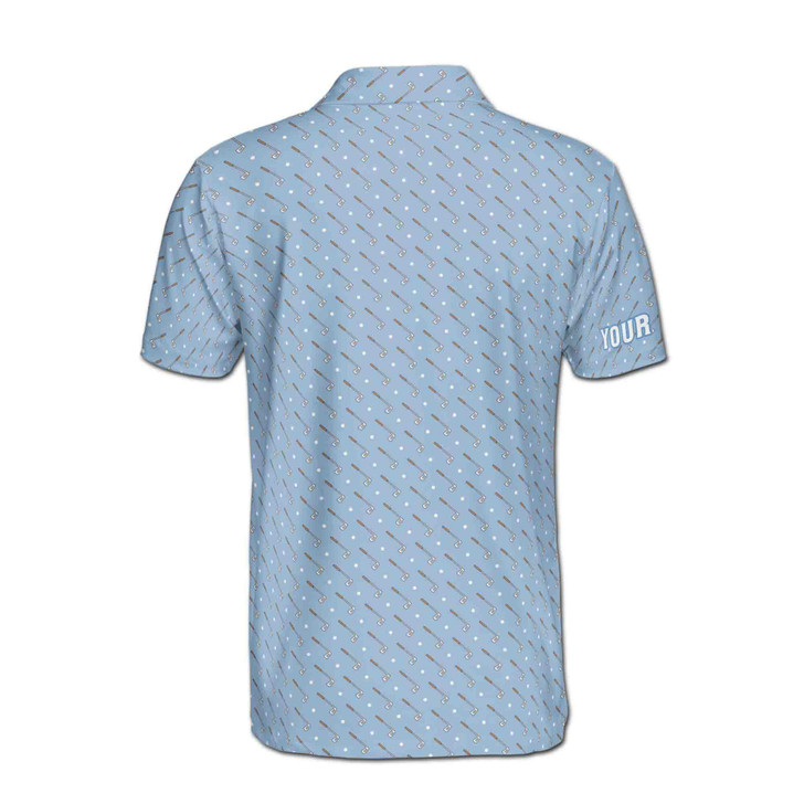 Personalized Golf Polo Shirt, Custom Name Golfer Shirt, Golf Club and Ball Pattern, Golf Lover Gift, Men's Polo Shirt S-5XL