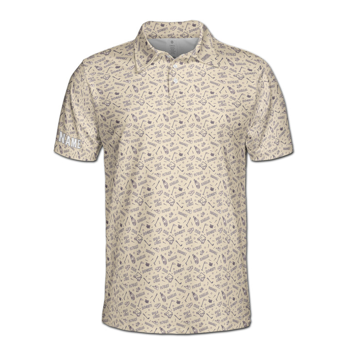 Personalized Funny Golf Polo Shirt, Custom Name Golfer Shirt, Birdie Bogey Par Pattern, Golf Lover Gift, Men's Polo Shirt S-5XL