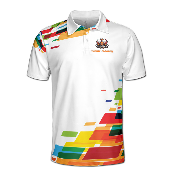 Personalized Pickleball Polo Shirt, Custom Team Name Jersey, Colorful Pickleball Player Gift, Tournament, Men's Polo Shirt S-5XL