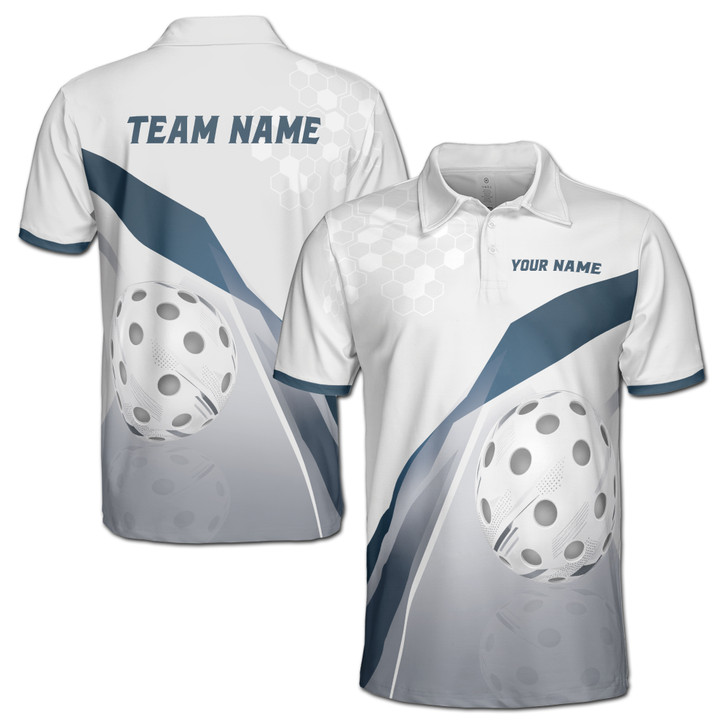 Personalized Pickleball Polo Shirt, Custom Name & Team Pickleball Shirt, Modern 3D Sports Polo, Men's Polo Shirt S-5XL
