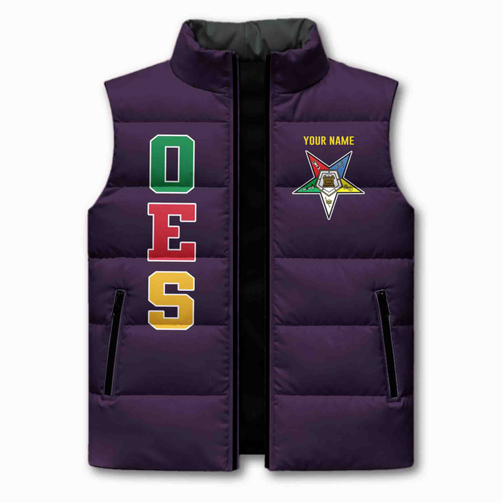 Customized Pentagon Down Order of the Eastern Star OES Chapter Puffer Vest Jacket M-8XL