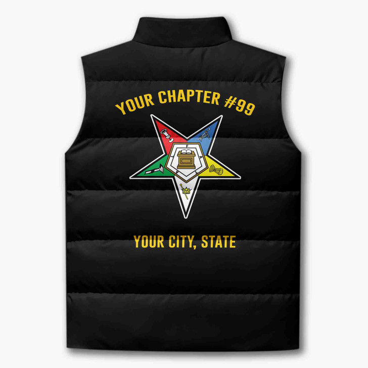 Customized Pentagon Down Order of the Eastern Star OES Chapter Puffer Vest Jacket M-8XL
