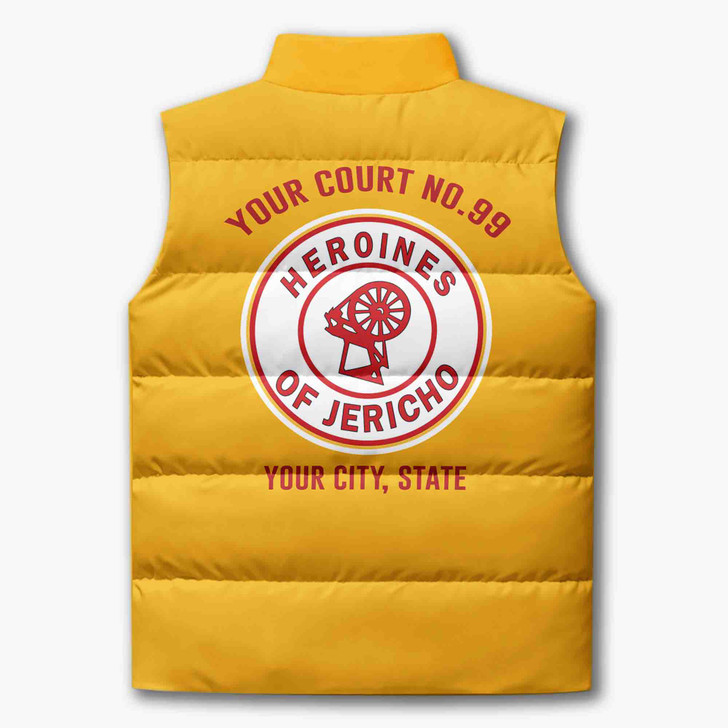 Customized Name, Court and Number HOJ Heroines of Jericho Puffer Vest Jacket M-8XL
