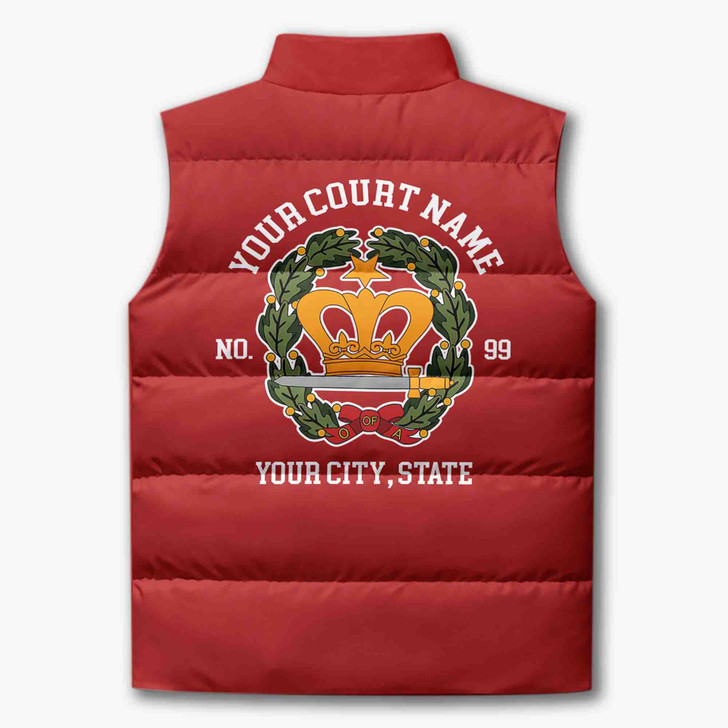 Customized Name, Court and Number Order of Amaranth Puffer Vest Jacket M-8XL