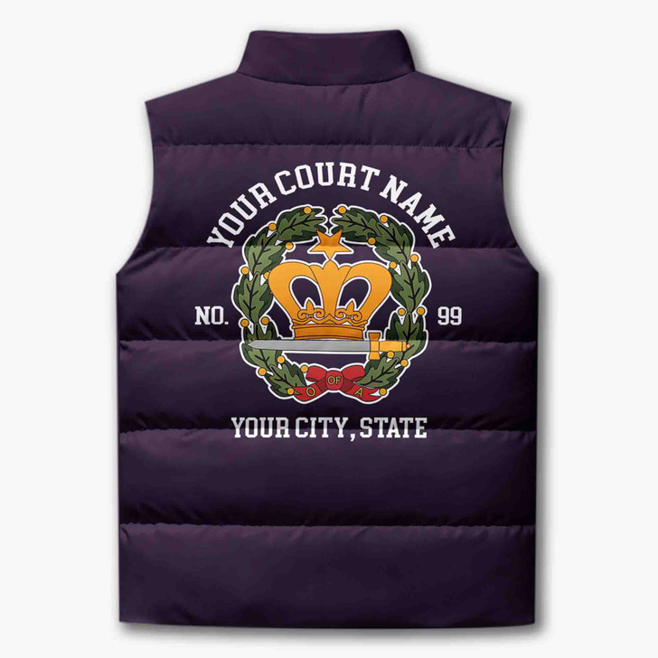 Customized Name, Court and Number Order of Amaranth Puffer Vest Jacket M-8XL