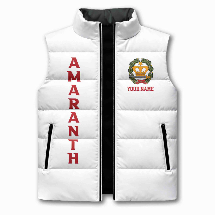 Customized Name, Court and Number Order of Amaranth Puffer Vest Jacket M-8XL