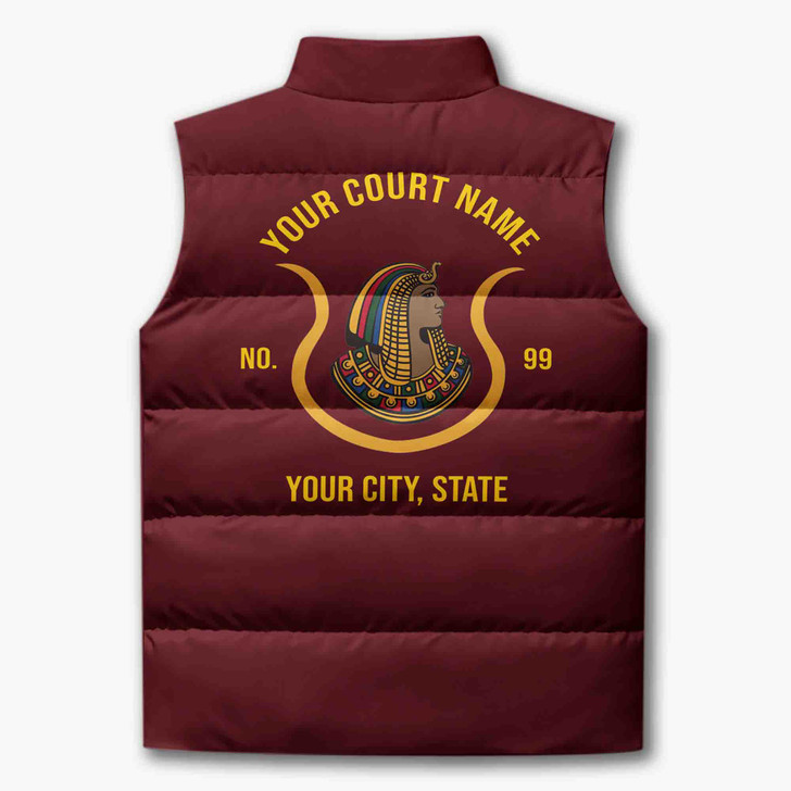 Personalized Daughters of Isis Puffer Vest, Custom DOI Court Name Jacket, DOI Sister Gift, Masonic Women Vest, Plus Size M-8XL