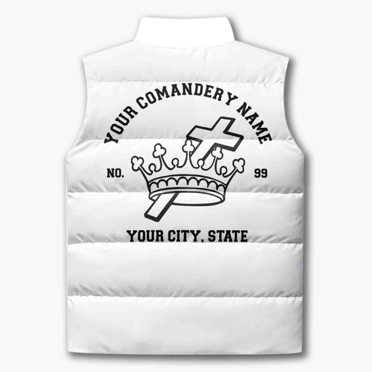 Personalized Cyrene Crusaders Puffer Vest, Order of Cyrene Court Jacket, Custom Court Name, Lady Knight Gift, Masonic Women Vest M-8XL
