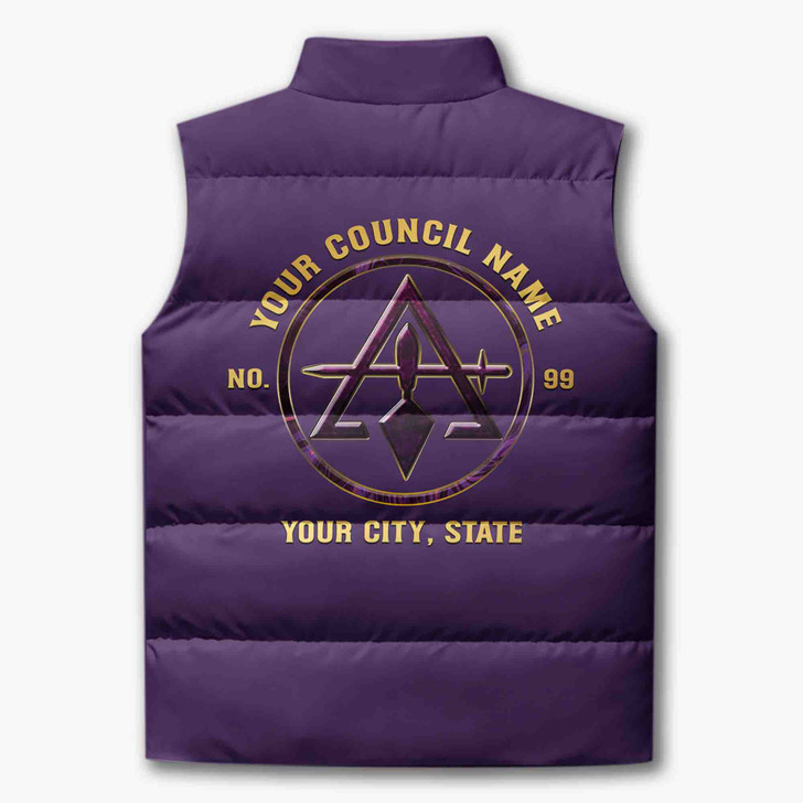 Personalized Royal & Select Masters Puffer Vest, Custom Cryptic Mason Council Jacket, York Rite Mason Gift, Masonic Vest, Plus Size M-8XL