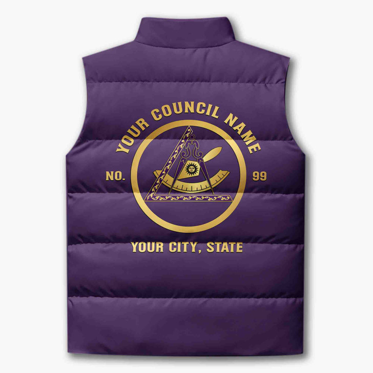 Personalized Royal & Select Masters Past Leadership Puffer Vest, Custom Cryptic Council Jacket, Past Master Gift, York Rite Mason Vest