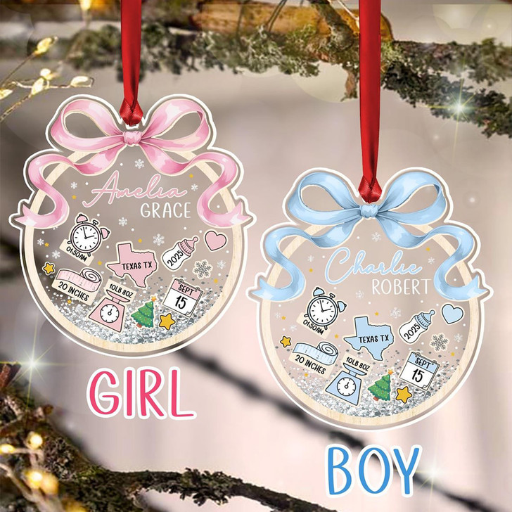 personalized-baby-first-christmas-acrylic-ornament-pink-blue-bow-keepsake