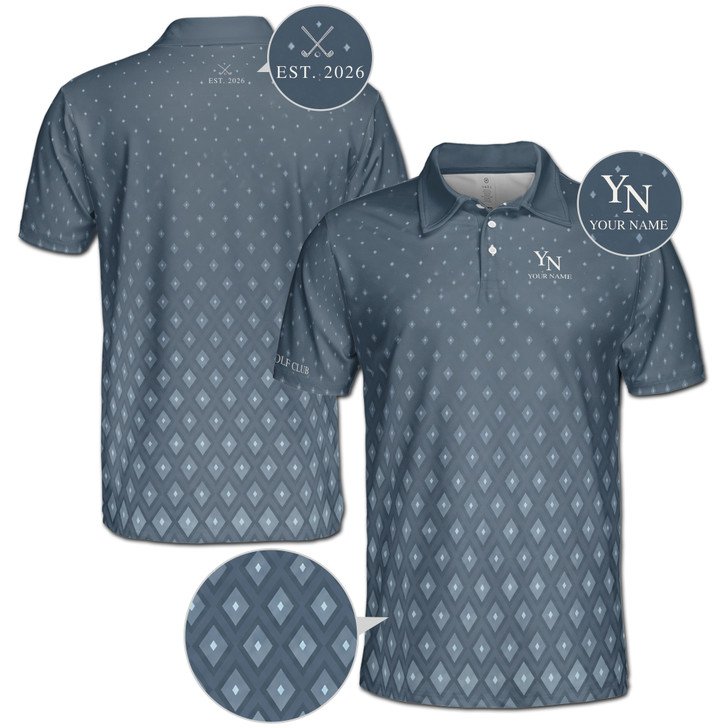 personalized-men's-retro-classic-golf-polo-shirt-custom-name-and-initials-vintage-geometric-diamond-pattern-4