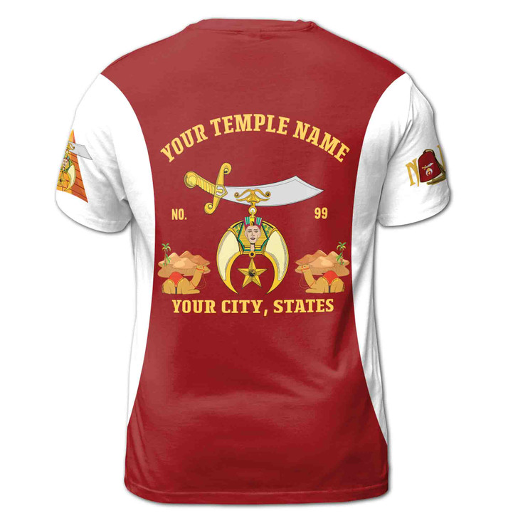Customized Noble Shriners Temple Ancient 3D T-shirt S-5XL