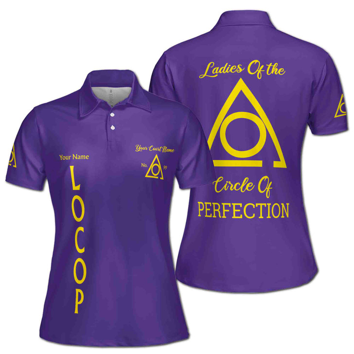 Personalized LOCOP Polo, Custom Court Name & Number, Masonic Women's Polo Shirt S-5XL