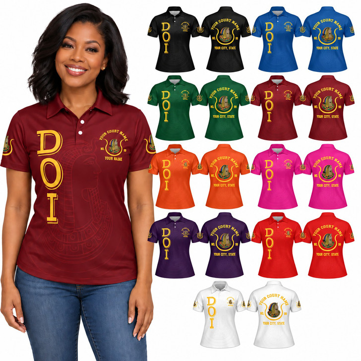 Personalized Imperial Court Women's Polo Shirt, Custom Court Name and Number S-5XL