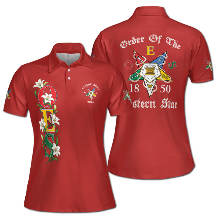 personalized-oes-women's-polo-shirt-floral-eastern-star-design-custom-chapter-s-5xl-7