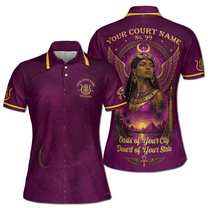 Egyptian Queen Imperial Court Women's Polo Shirt, Personalized Court Name S-5XL